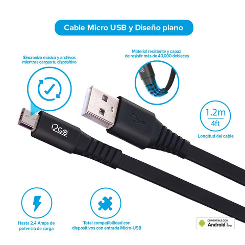 Cable USB-A a Micro USB 1.2m