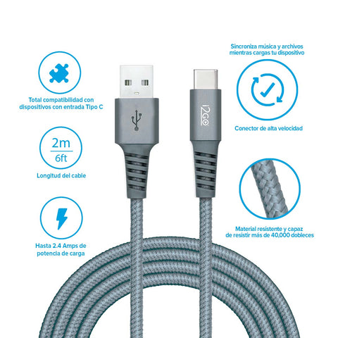 Cable USB-A a USB-C 3A 2m